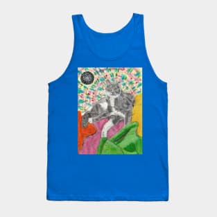 grey and white cat Tank Top